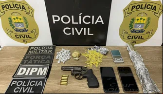 Material apreendido pela Polícia Civil em Luís Correia