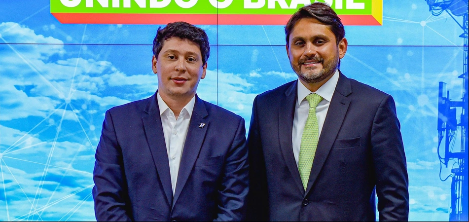 Secretário Victor Linhares e ministro das Comunicações, Juscelino Filho